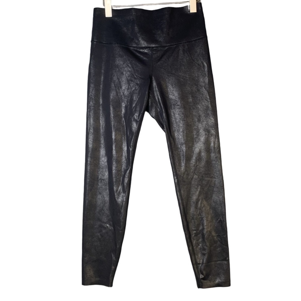 Knix Papaya Sculpt Black Vegan Leather Leggings High Waist 26” Inseam Size Large